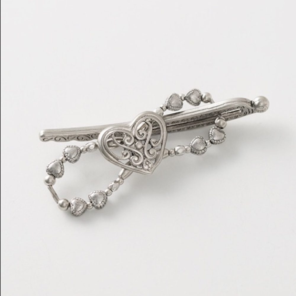 Lilla Rose Heart Flexi Hair Clip Silver Sz XXS